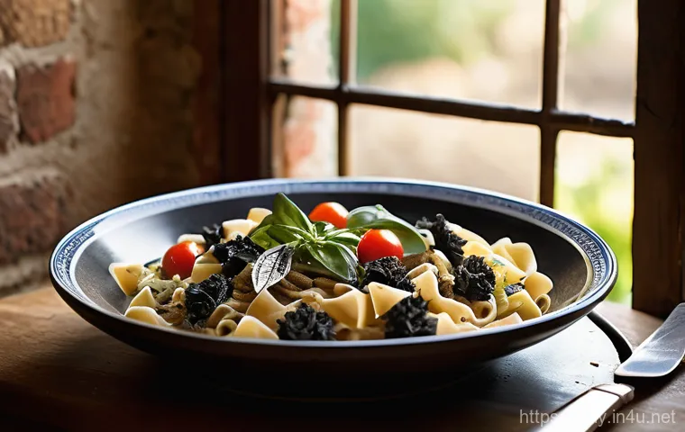 이탈리아 지역별 요리 특색 - A lavish Northern Italian dinner spread in a cozy, rustic restaurant setting, perhaps in Lombardy or...