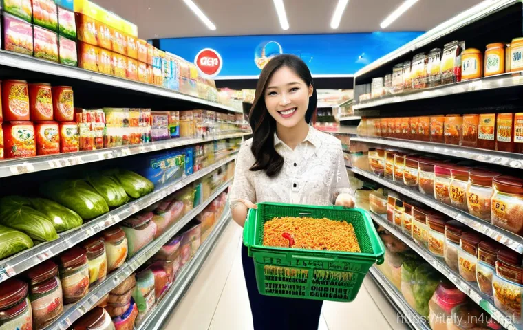 이탈리아에서 한국 음식 구하기 - **Image Prompt: Joyful Discovery at an Italian Asian Market**
"A bright, bustling interior of a ...