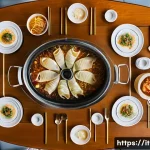 Home 19 이탈리아와 한국 음식 비교 - **Image Prompt 1: Cultural Dining Traditions**
A vibrant and warm scene capturing two distinct d...